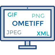 illustration of various image file types on desktop monitor